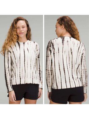 Lululemon Tie Dye Crewneck Sweater Linear Tie Dye Grey Multi